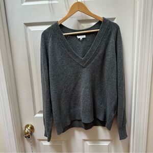 Equipment Gray V-Neck Sweater cashmere XL